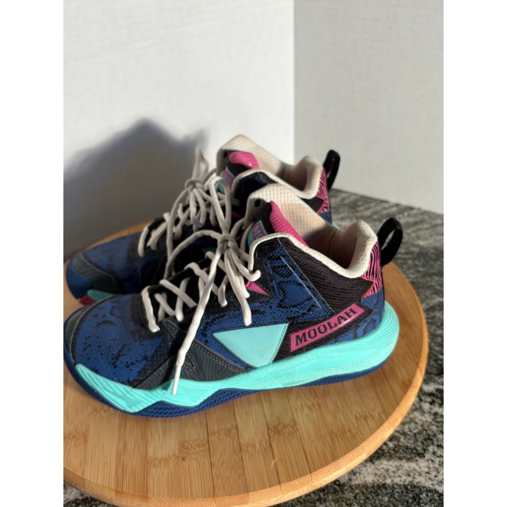 Moolah Kicks Press‎ Break Blaqvi Basketball Shoes Blue Pink Kids Size 6Y BLAQVI - Picture 2 of 6
